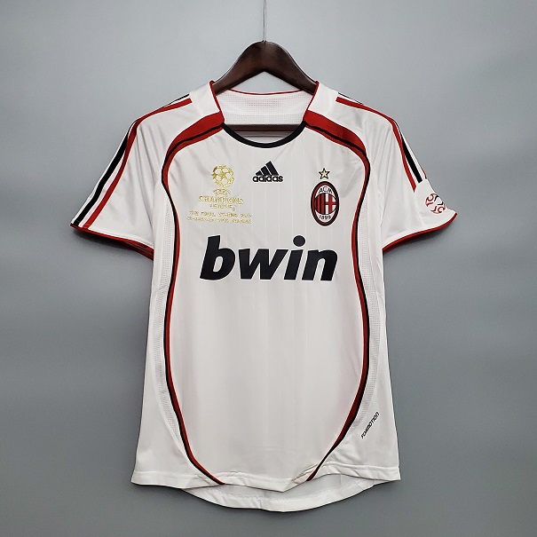 AAA Quality AC Milan 06/07 Away White UCL Final Soccer Jersey